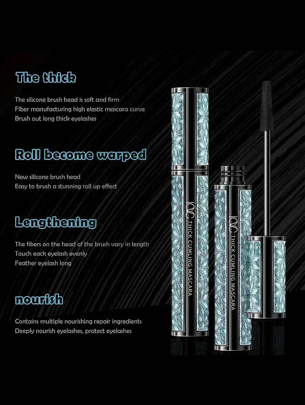 🆕️SET OF 2❣️4D FIBER RICH BLACK MASCARA WATERPROOF, CURLING & VOLUMINOUS